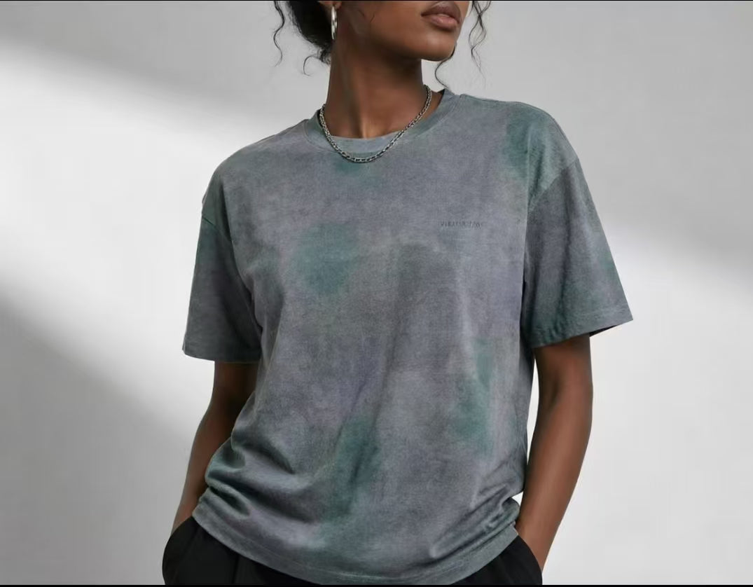 Women’s Slate Mineral-Wash Oversized T-Shirt – Elevated Minimalist Streetwear Tee
