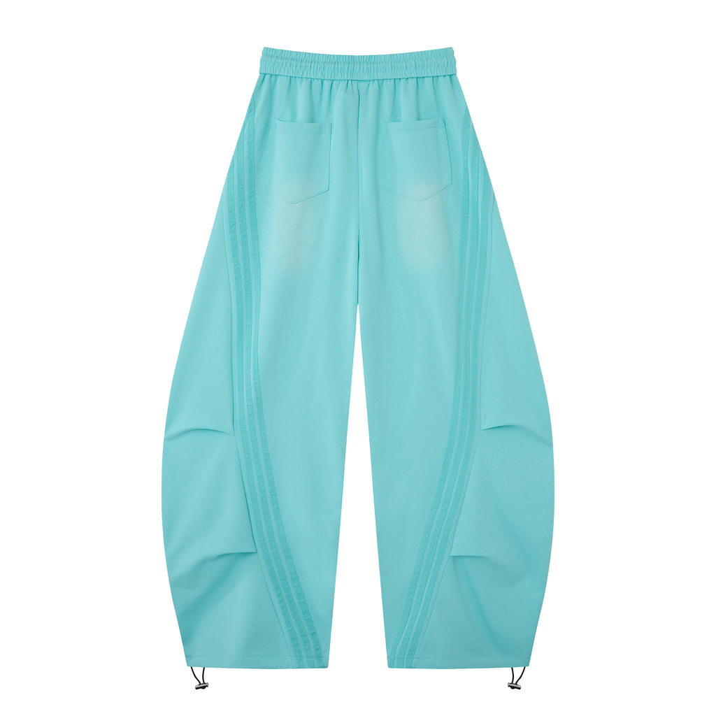 2026 New Arrival Tiffany Blue American‑Style Side‑Striped Casual Pants for Women, Trendy Spliced Draping Wide‑Leg Sweatpants