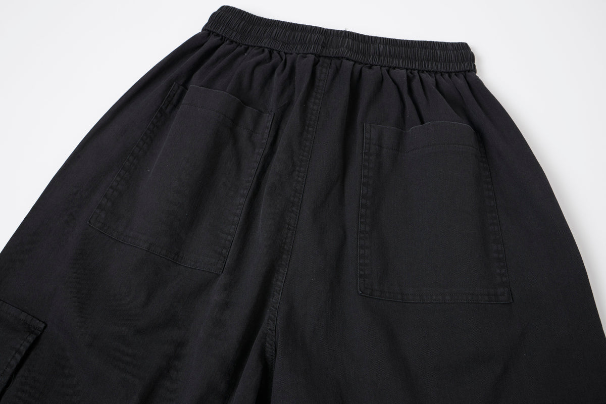 Urban Nomad Women’s Black Utility Cargo Pants – Relaxed Baggy Wide-Leg Pants with Multi-Pocket Design