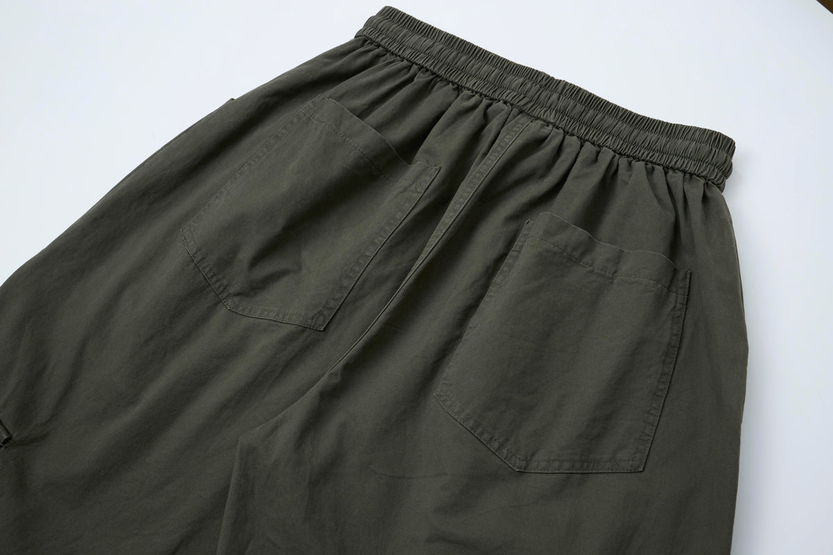 After Dark Women’s Washed Black Cargo Pants – Relaxed Wide-Leg Utility Streetwear Pants with Drawstring Waist
