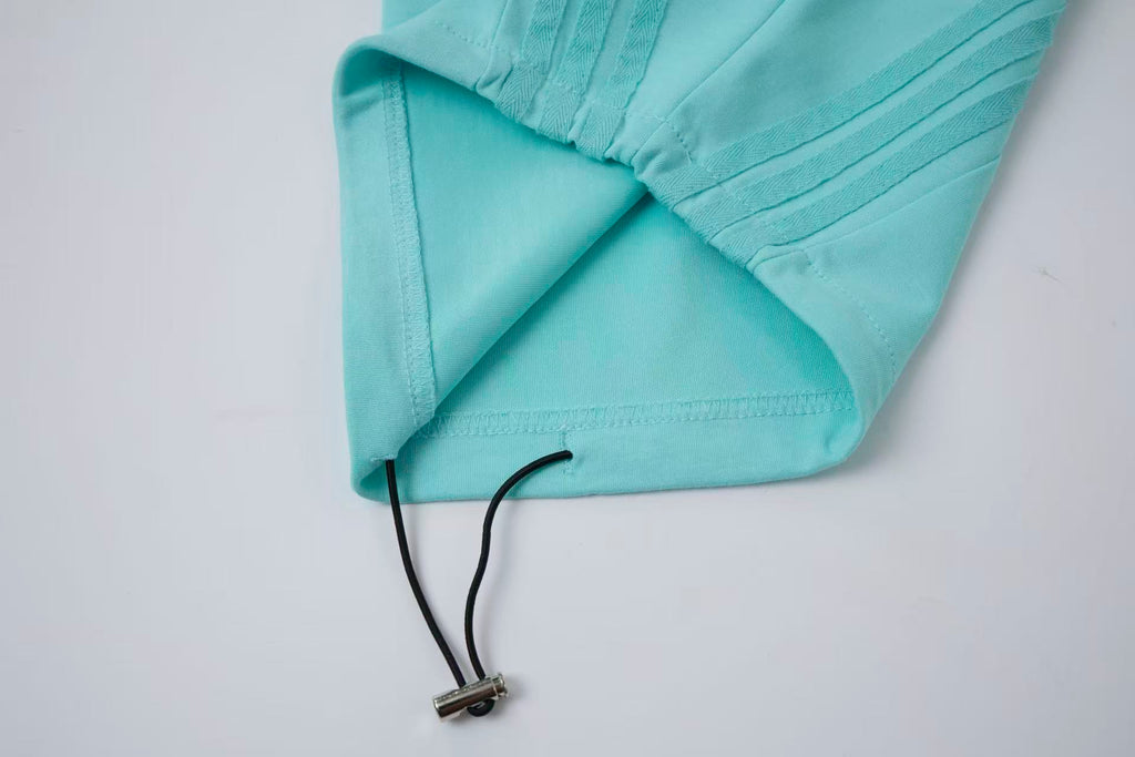 2026 New Arrival Tiffany Blue American‑Style Side‑Striped Casual Pants for Women, Trendy Spliced Draping Wide‑Leg Sweatpants