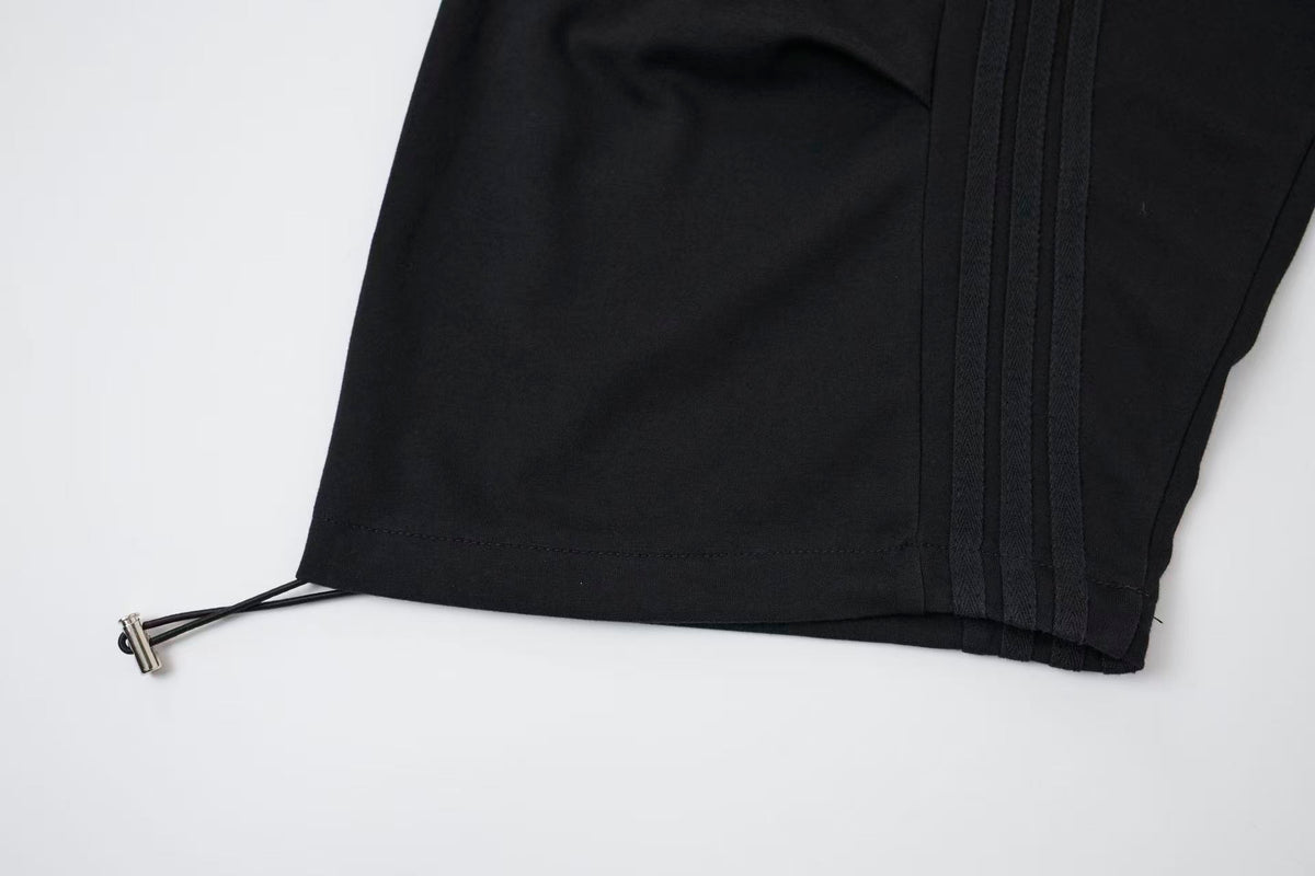 2026 New Arrival Black American‑Style Side‑Striped Casual Pants for Women, Trendy Spliced Draping Wide‑Leg Sweatpants