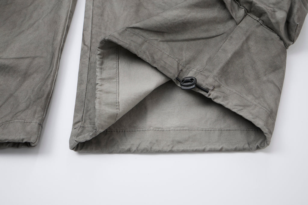 Concrete Rush Women’s Distressed Cargo Pants – Washed Gray Baggy Wide-Leg Utility Pants with Zipper Pockets