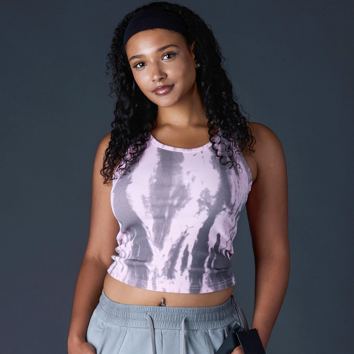 Women’s Tie-Dye Ribbed Tank Top – Slim Fit Sleeveless Casual Basic Top