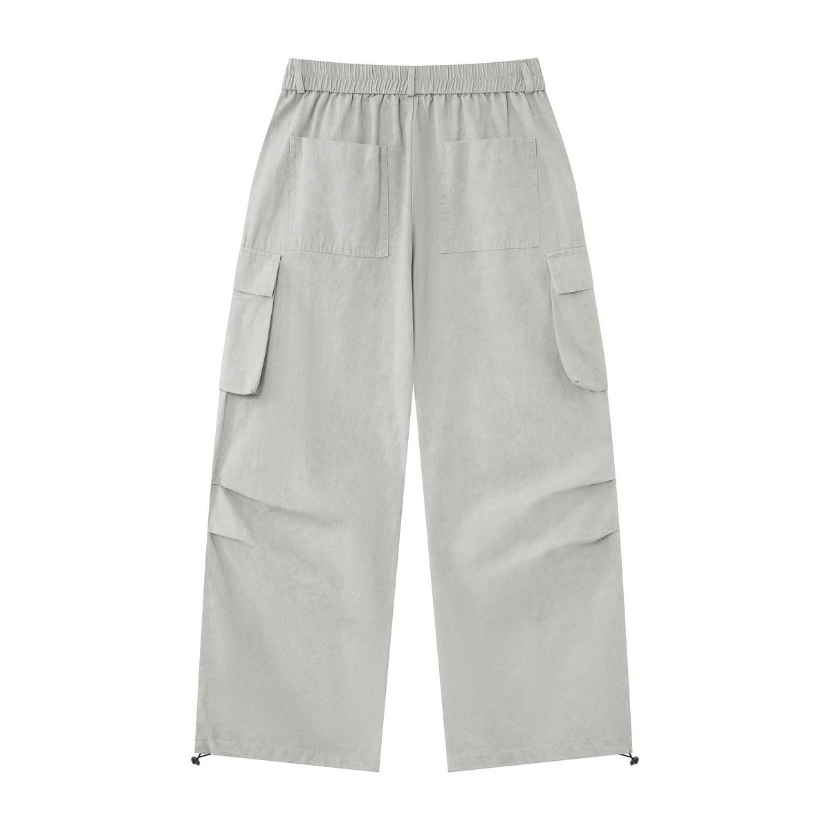 Silver District Women’s Light Gray Cargo Pants – Relaxed Wide-Leg Utility Pants with Zipper and Multi-Pocket Details