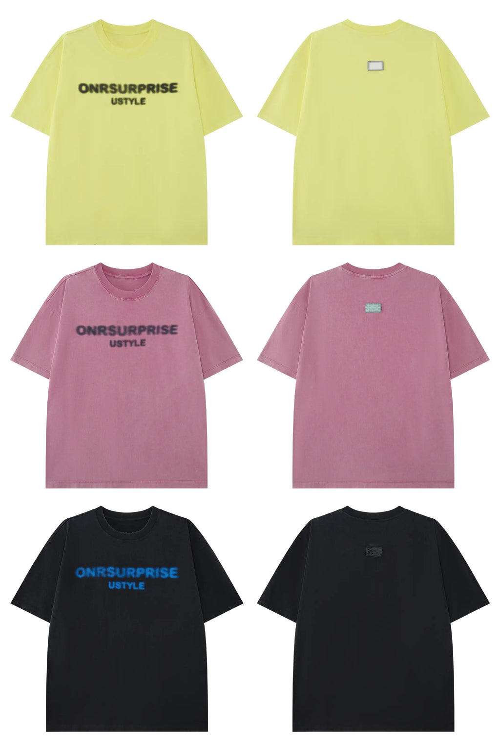 ONRSURPRISE Blur Logo Tee – Neon Street Graphic Oversized T-Shirt