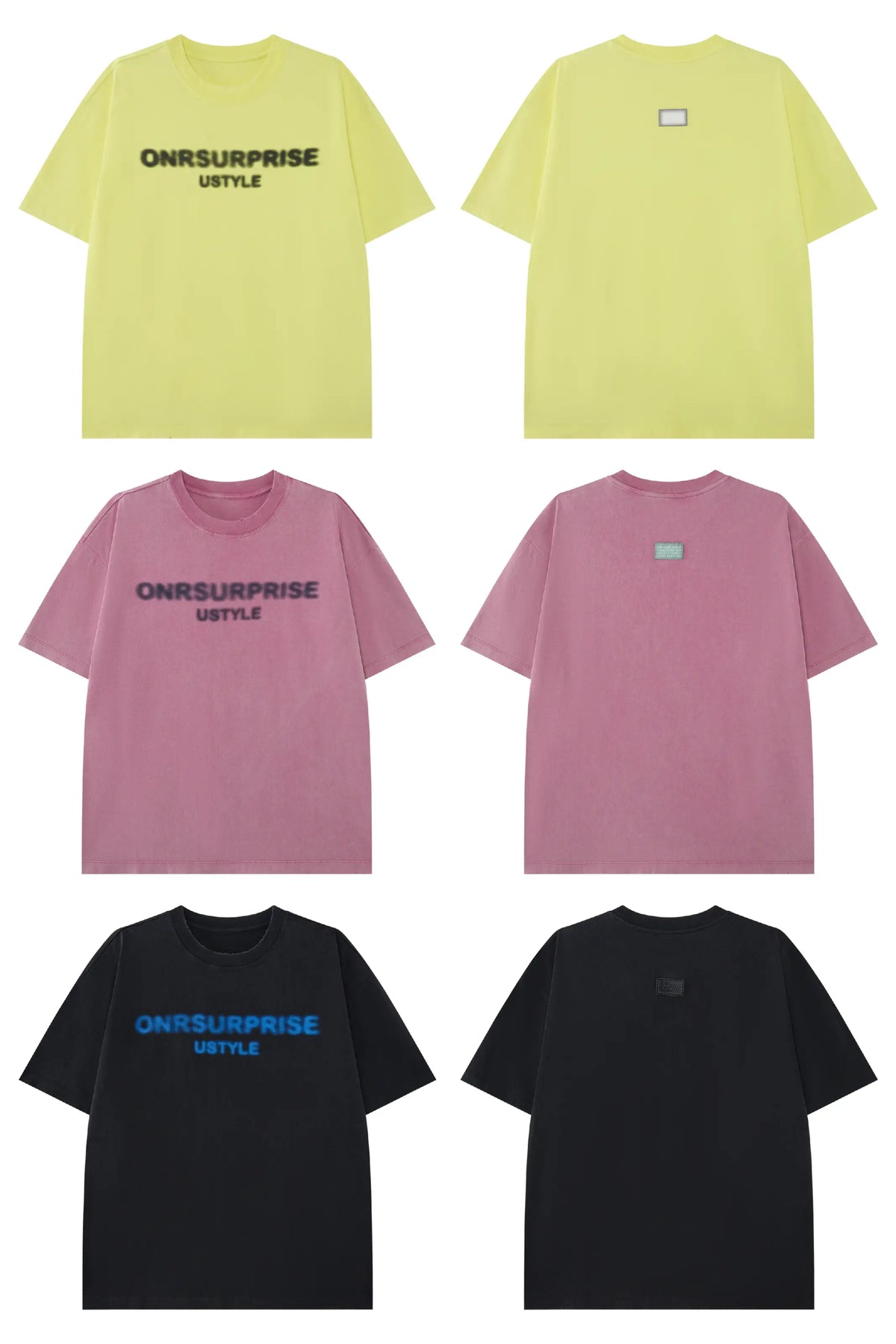 ONRSURPRISE Blur Logo Tee – Neon Street Graphic Oversized T-Shirt