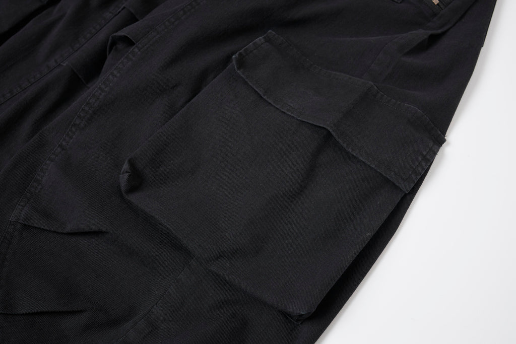 Urban Nomad Women’s Black Utility Cargo Pants – Relaxed Baggy Wide-Leg Pants with Multi-Pocket Design