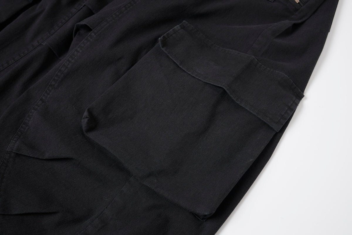 Urban Nomad Women’s Black Utility Cargo Pants – Relaxed Baggy Wide-Leg Pants with Multi-Pocket Design