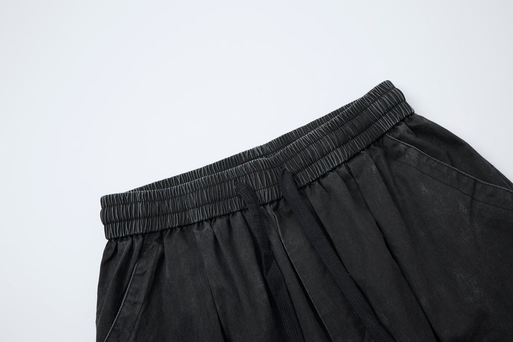 Noir Motion Women’s Washed Black Cargo Pants – Baggy Wide-Leg Utility Streetwear Pants with Multi-Pocket Detail