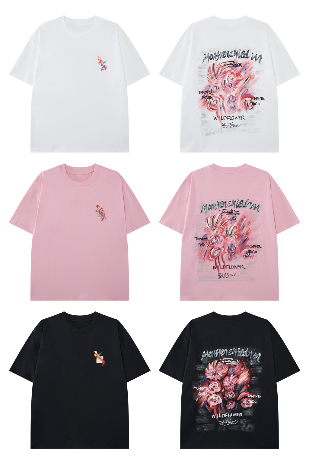 Wildflower Graphic Tee – Abstract Floral Streetwear T-Shirt