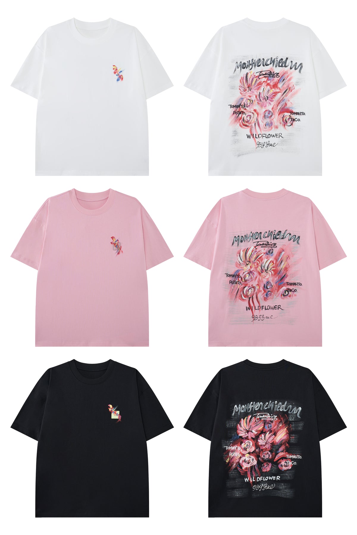 Wildflower Graphic Tee – Abstract Floral Streetwear T-Shirt