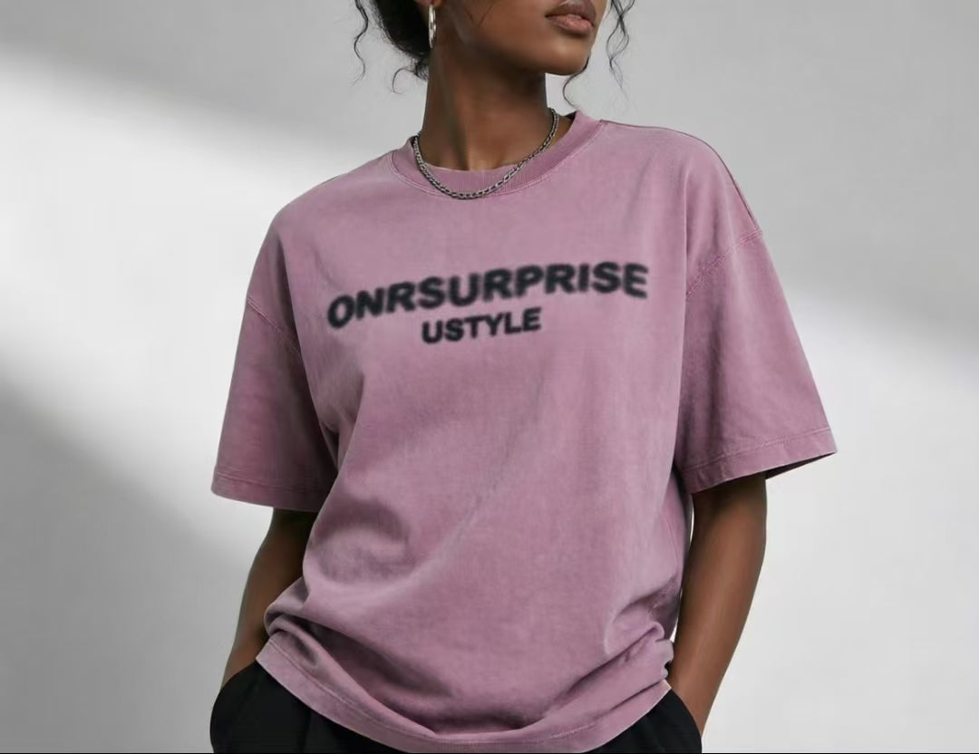 Women’s Washed Dusty Rose Graphic T-Shirt – Relaxed Elevated Streetwear Tee
