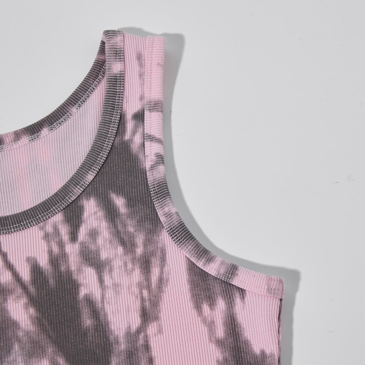Women’s Tie-Dye Ribbed Tank Top – Slim Fit Sleeveless Casual Basic Top