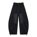 2026 New Arrival Black American‑Style Side‑Striped Casual Pants for Women, Trendy Spliced Draping Wide‑Leg Sweatpants