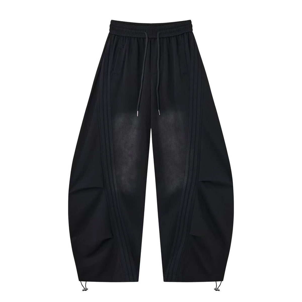 2026 New Arrival Black American‑Style Side‑Striped Casual Pants for Women, Trendy Spliced Draping Wide‑Leg Sweatpants