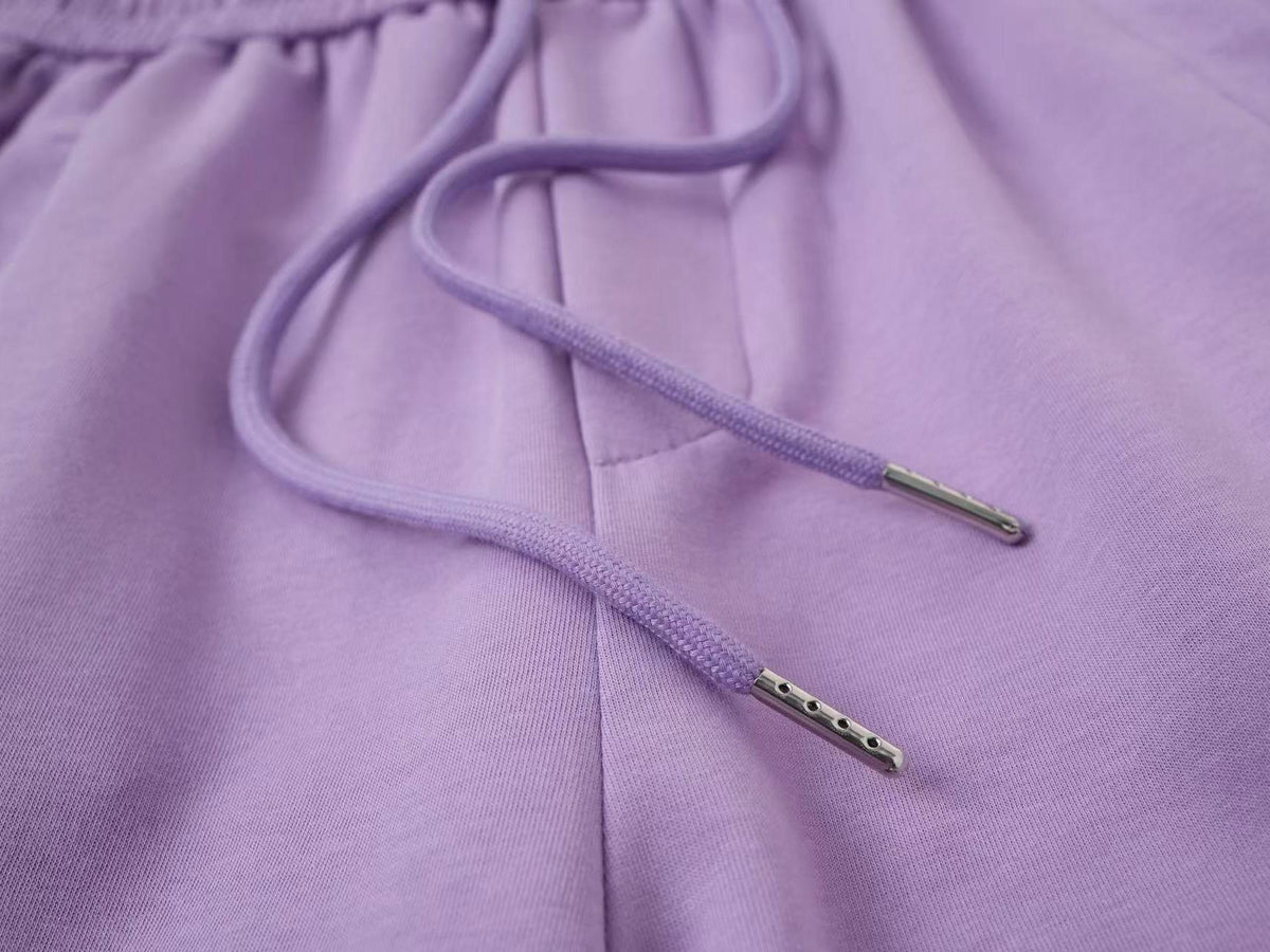 2026 New Arrival Light Purple American Side-Striped Casual Pants for Women, Trendy Brand Spliced Draping Wide‑Leg Sweatpants