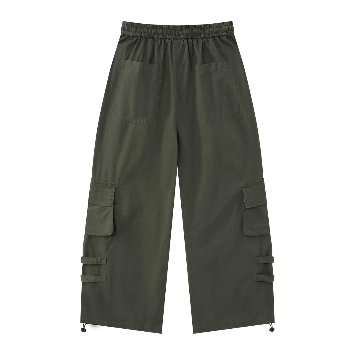 After Dark Women’s Washed Black Cargo Pants – Relaxed Wide-Leg Utility Streetwear Pants with Drawstring Waist