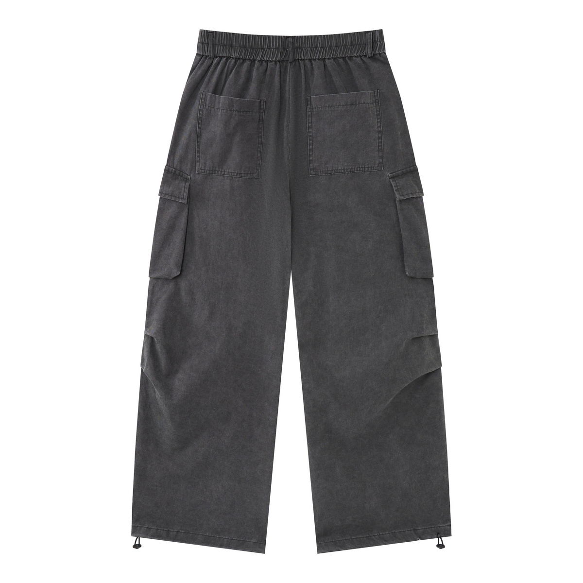 Silver District Women’s Light Gray Cargo Pants – Relaxed Wide-Leg Utility Pants with Zipper and Multi-Pocket Details