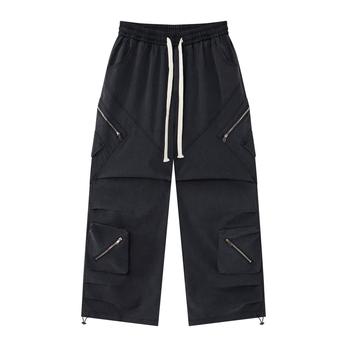 After Dark Women’s Washed Black Cargo Pants – Relaxed Wide-Leg Utility Streetwear Pants with Drawstring Waist (Copy)