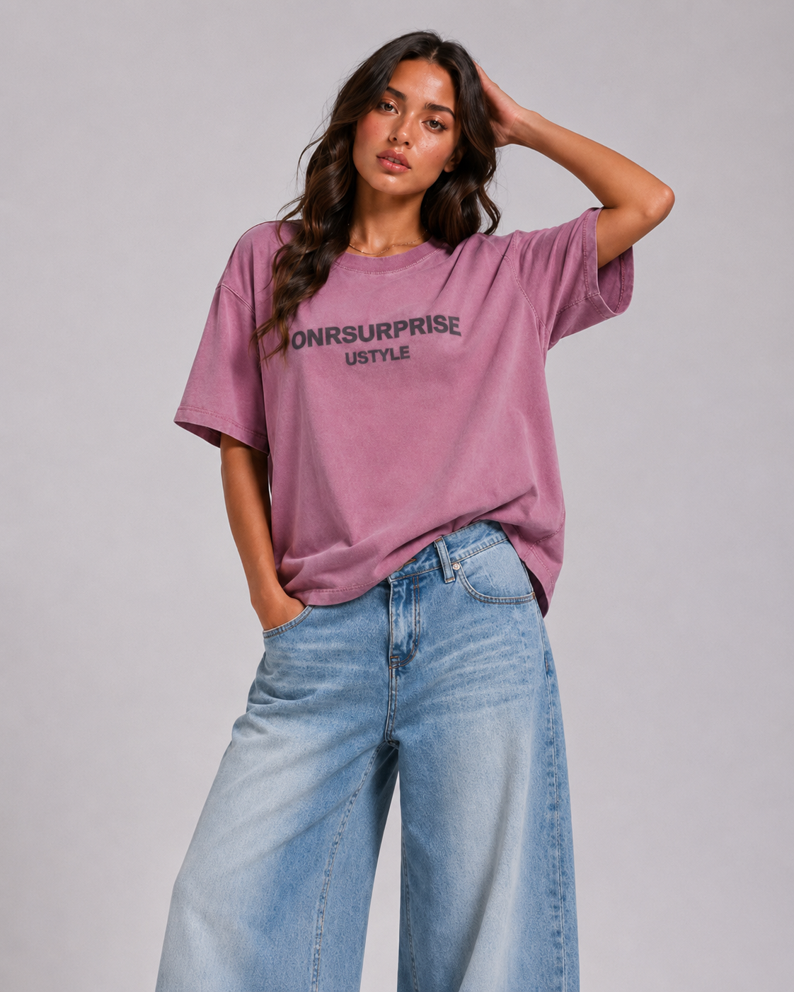 ONRSURPRISE Blur Logo Tee – Neon Street Graphic Oversized T-Shirt
