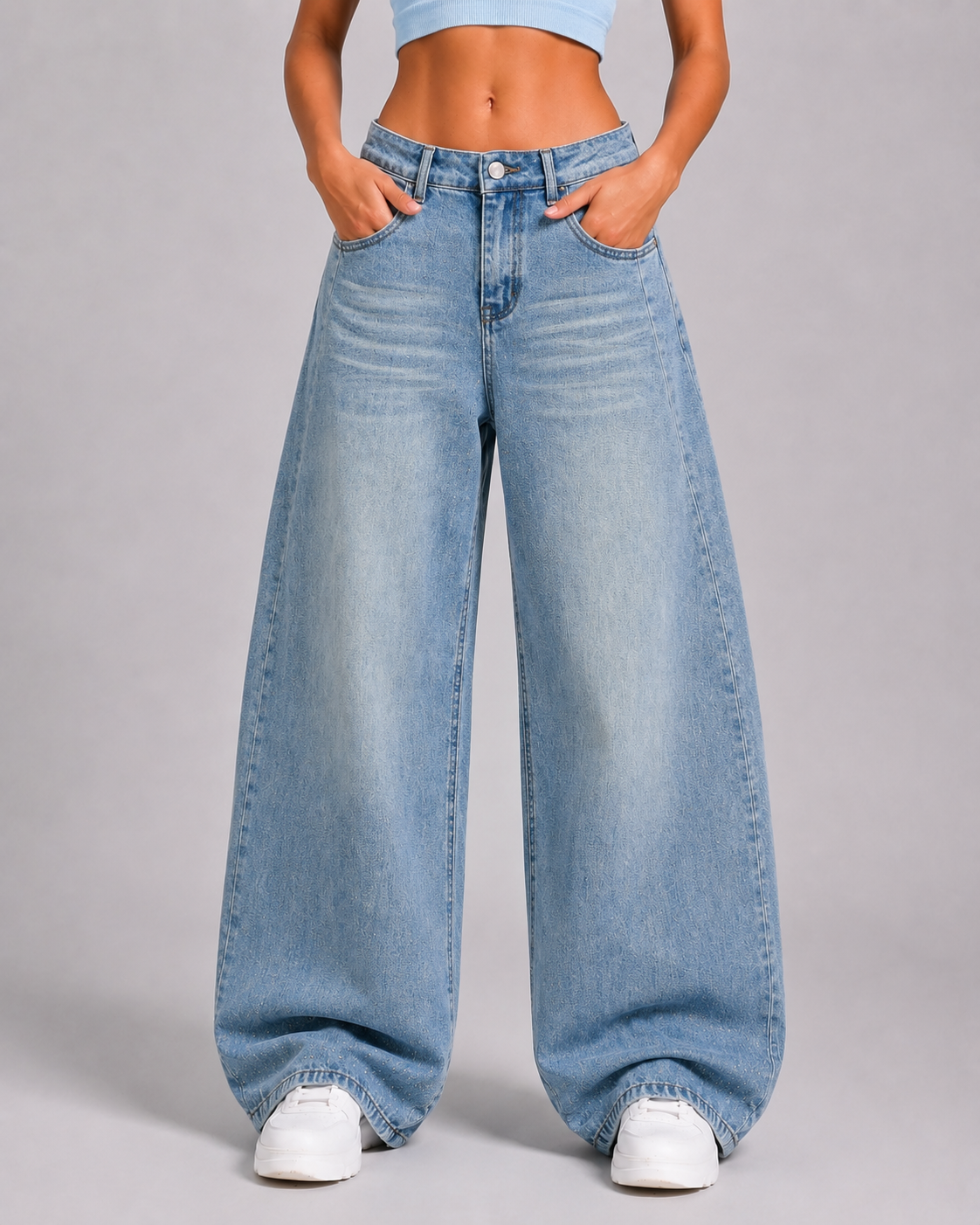 Vintage Washed Baggy Barrel Jeans – Relaxed Fit Denim