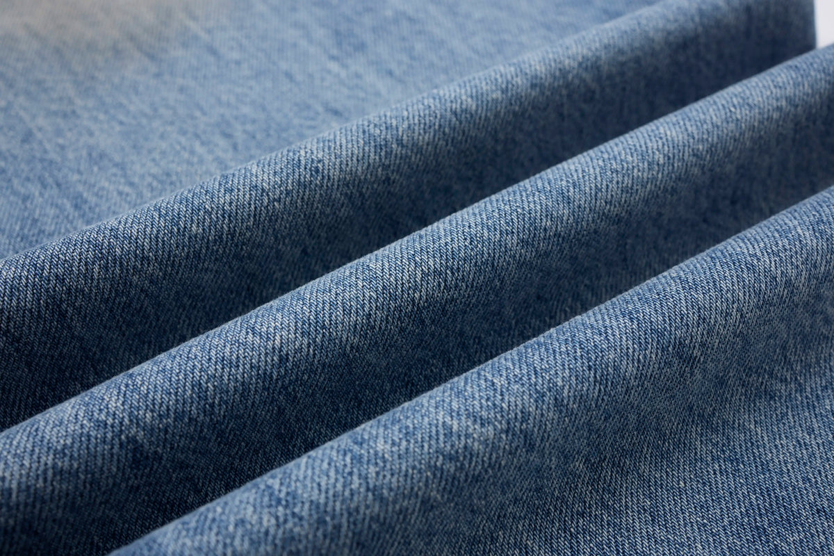 Vintage Wash Straight Leg Jeans – Distressed Relaxed Fit Denim