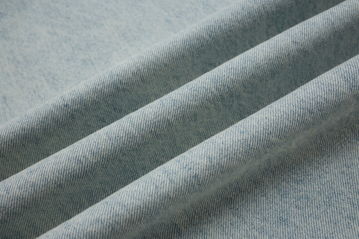 Vintage Washed Distressed Jeans – Light Blue Wide-Leg Denim