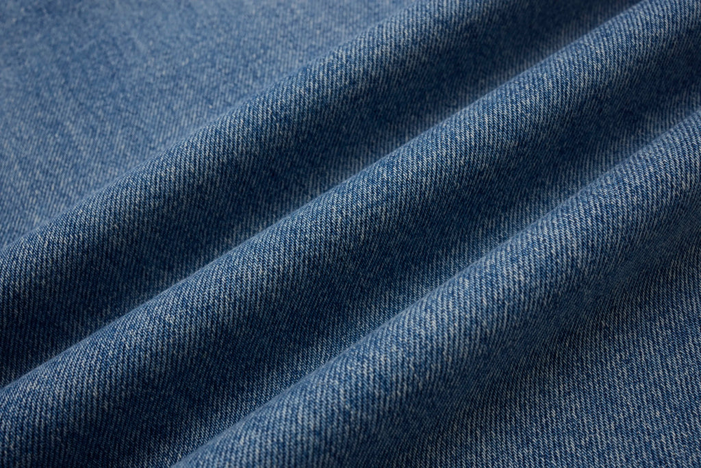 Washed Barrel Jeans – Rhinestone Detail Wide Leg Blue Denim
