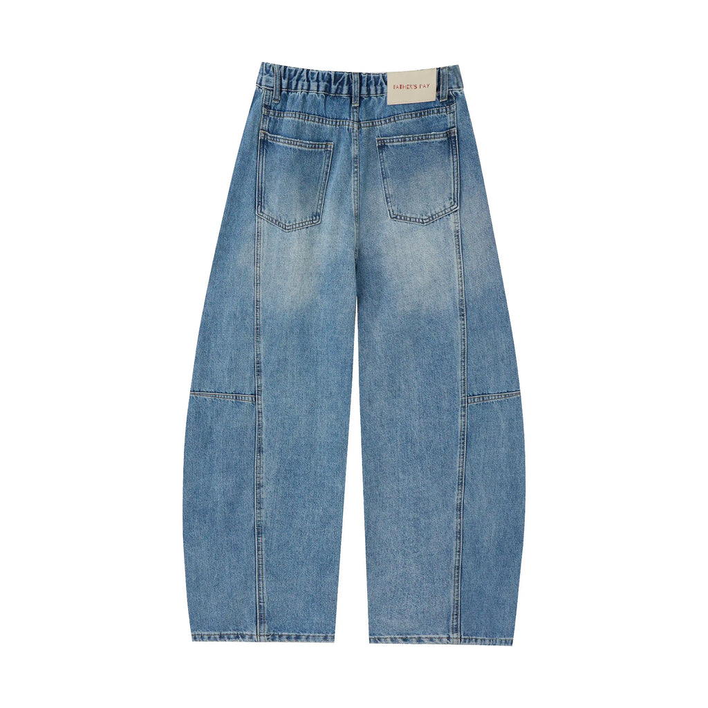 Washed Denim – Relaxed Straight Baggy Barrel Jeans