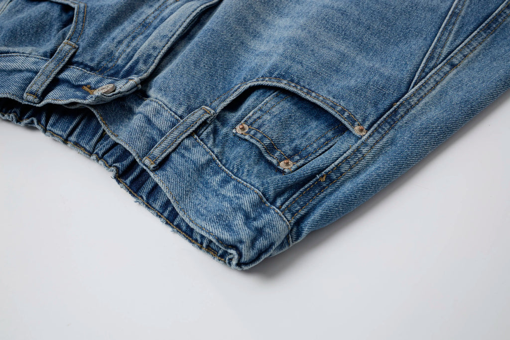 Washed Denim – Relaxed Straight Baggy Barrel Jeans