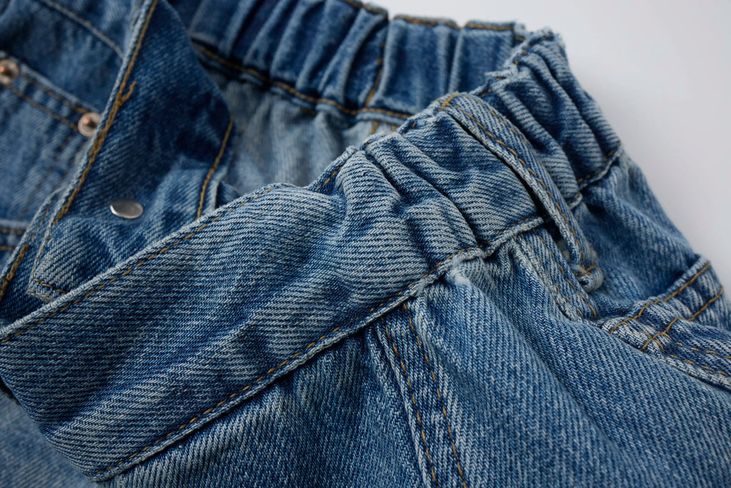 Washed Denim – Relaxed Straight Baggy Barrel Jeans