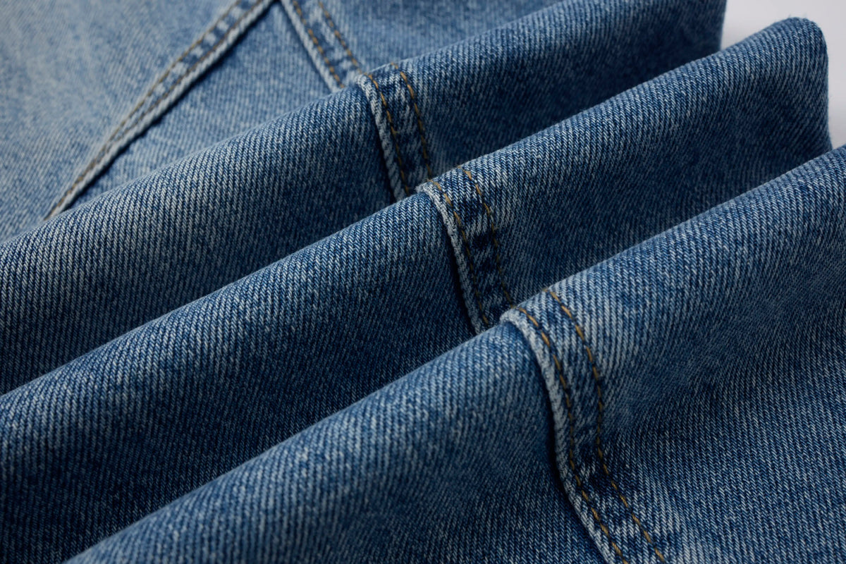 Washed Denim – Relaxed Straight Baggy Barrel Jeans