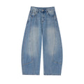 Vintage Wash Barrel Jeans – Panel Detail Wide Leg Denim