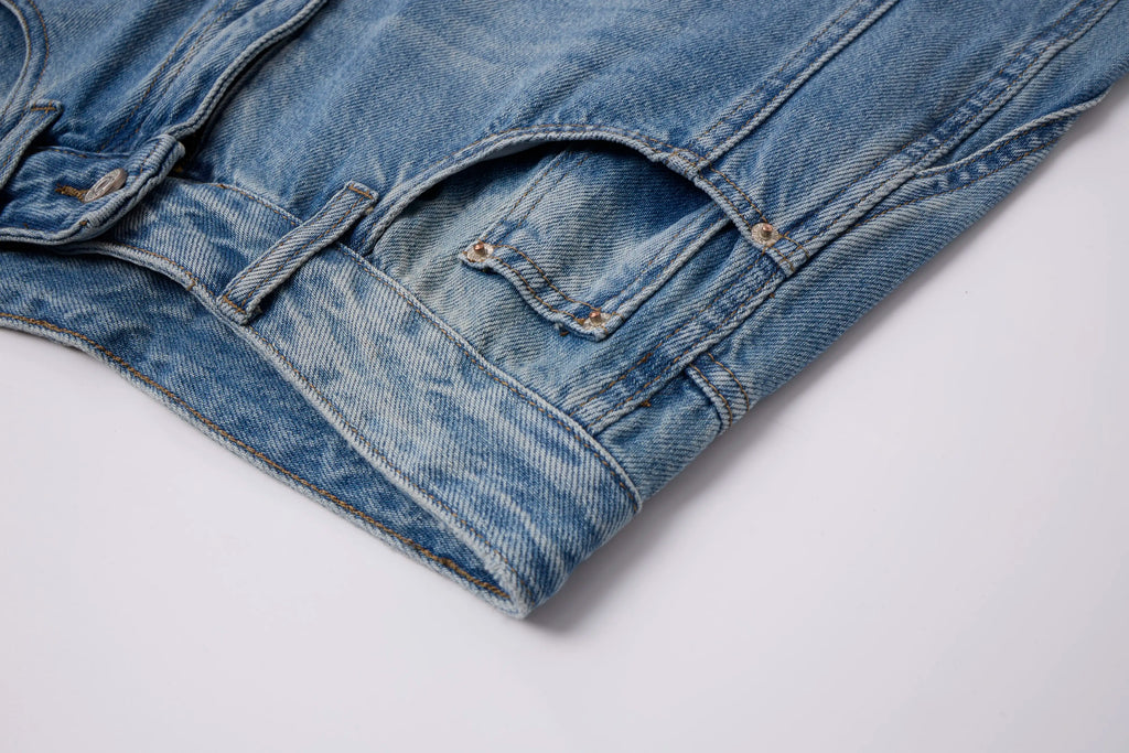 Vintage Wash Barrel Jeans – Panel Detail Wide Leg Denim