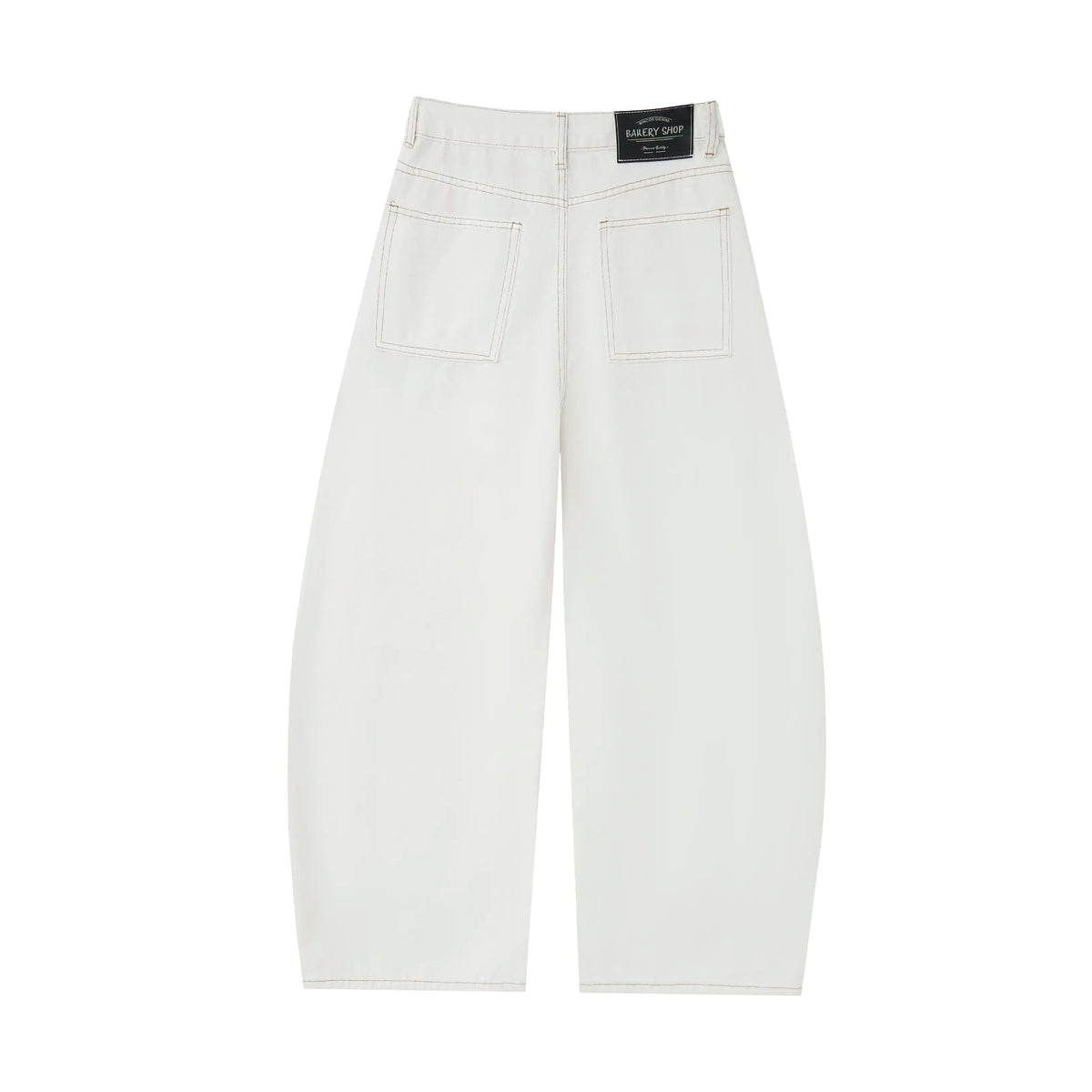 Washed Ivory Distressed Jeans – Wide-Leg Street Denim