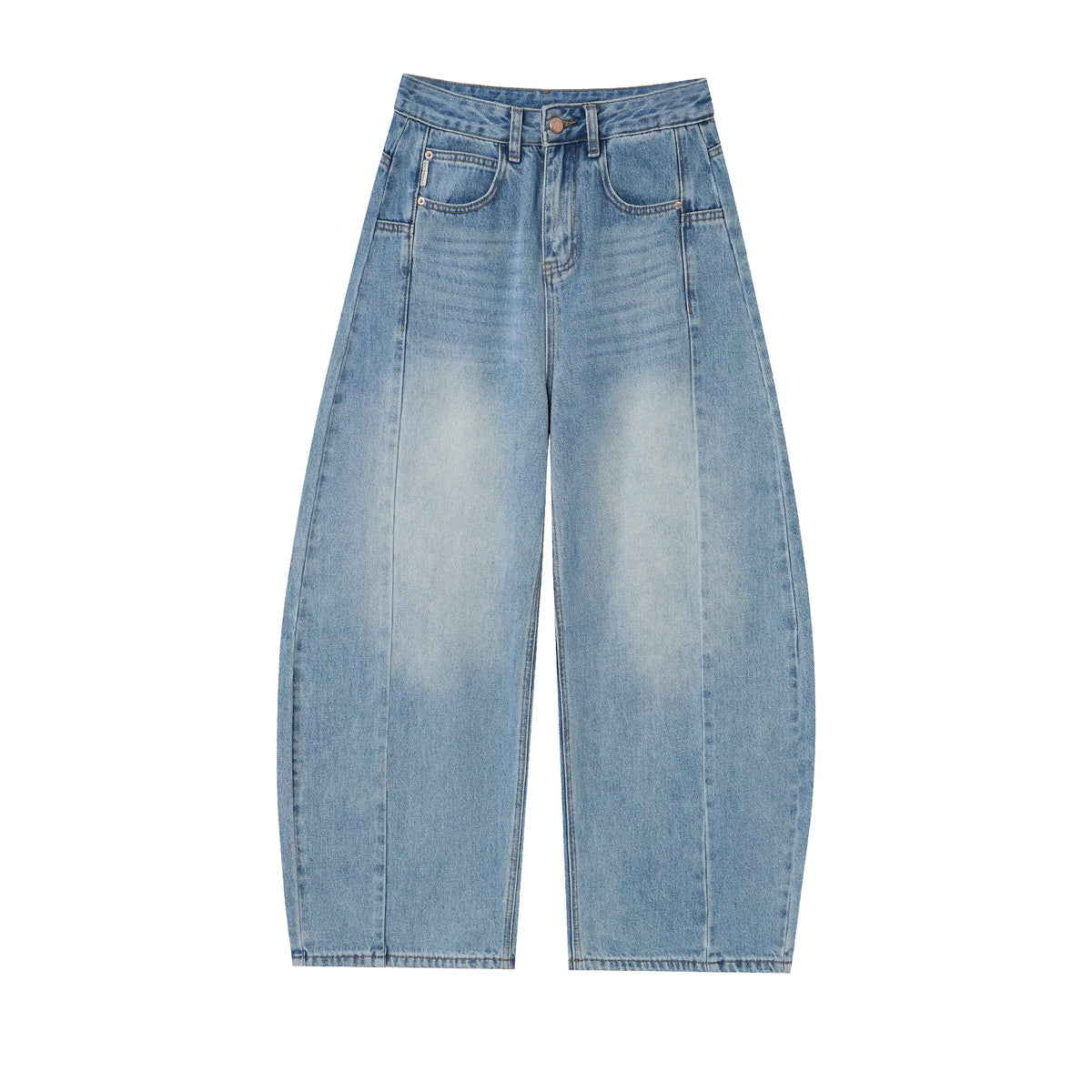 Baggy Barrel Jeans – Washed Wide Curve Denim