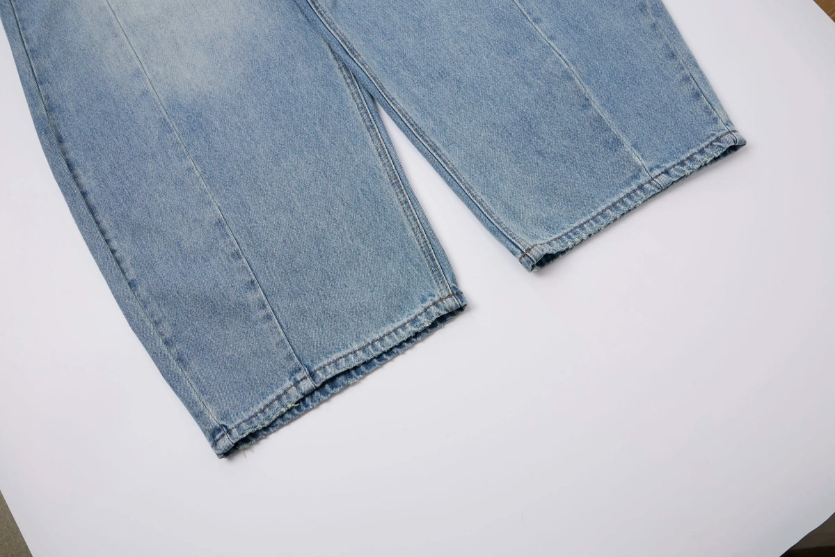 Baggy Barrel Jeans – Washed Wide Curve Denim