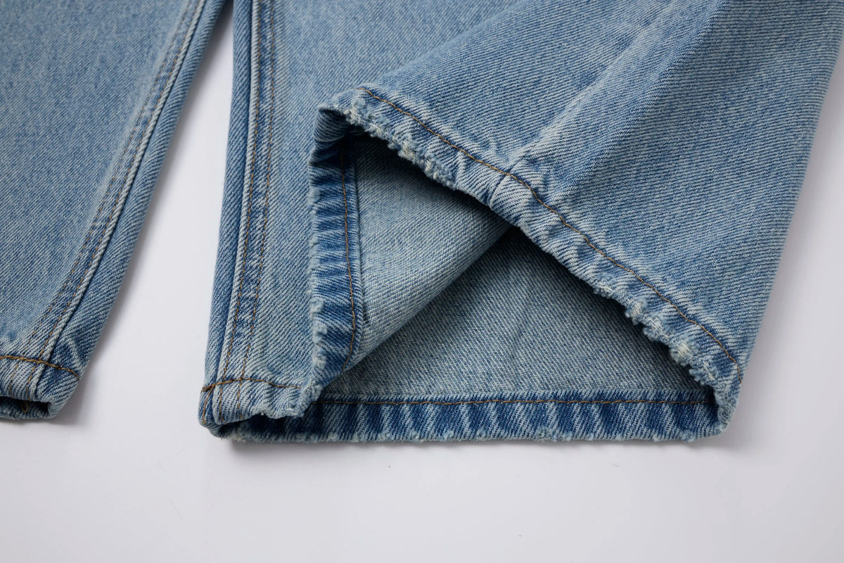 Baggy Barrel Jeans – Washed Wide Curve Denim