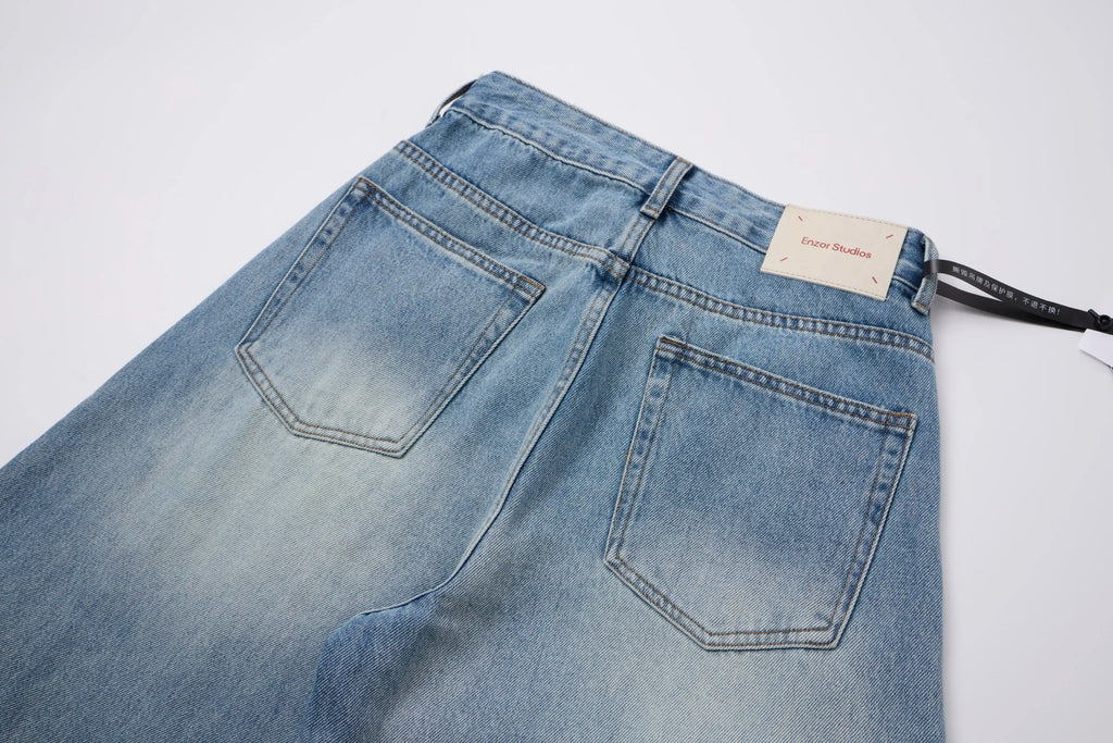 Baggy Barrel Jeans – Washed Wide Curve Denim