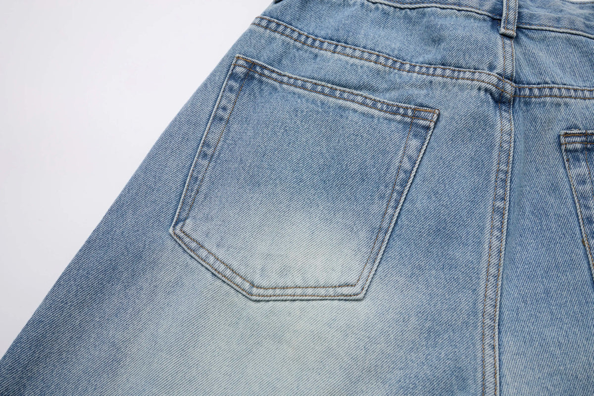 Baggy Barrel Jeans – Washed Wide Curve Denim