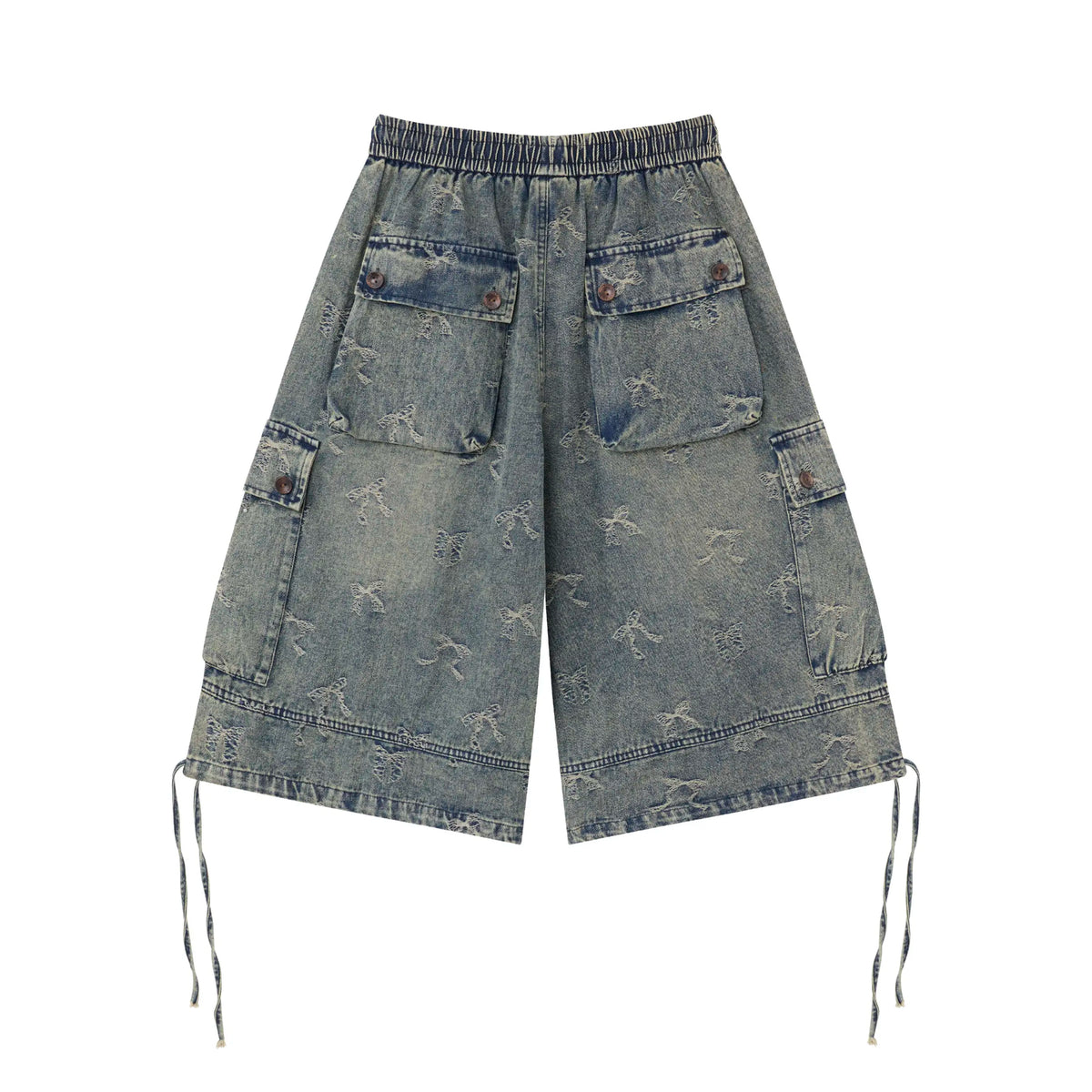 Vintage Wash Butterfly Cargo Shorts