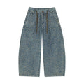 Vintage Dot Denim Pants – Relaxed Artistic Wide Leg