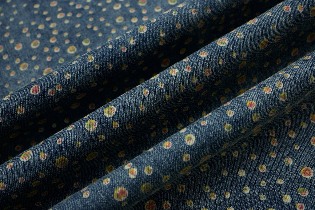 Vintage Dot Denim Pants – Relaxed Artistic Wide Leg