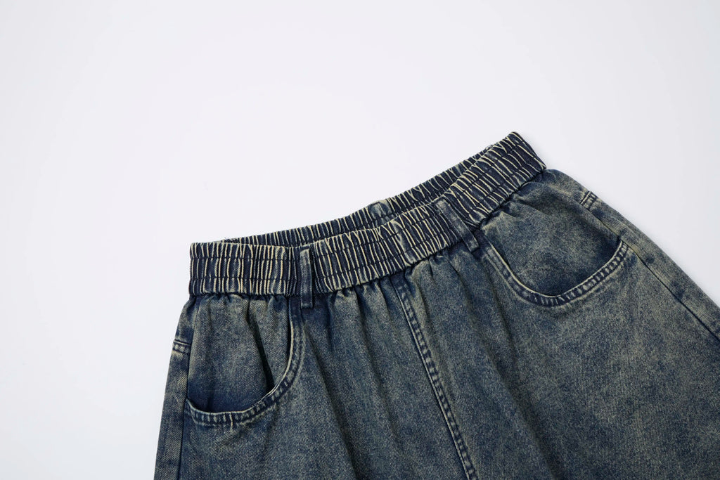 Washed Denim Cargo Pants – Relaxed Fit Utility Streetwear