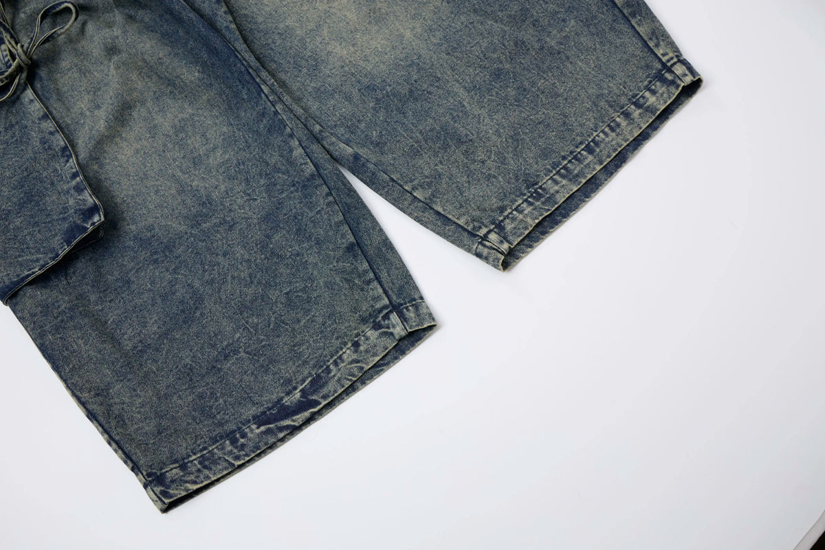 Washed Denim Cargo Pants – Relaxed Fit Utility Streetwear