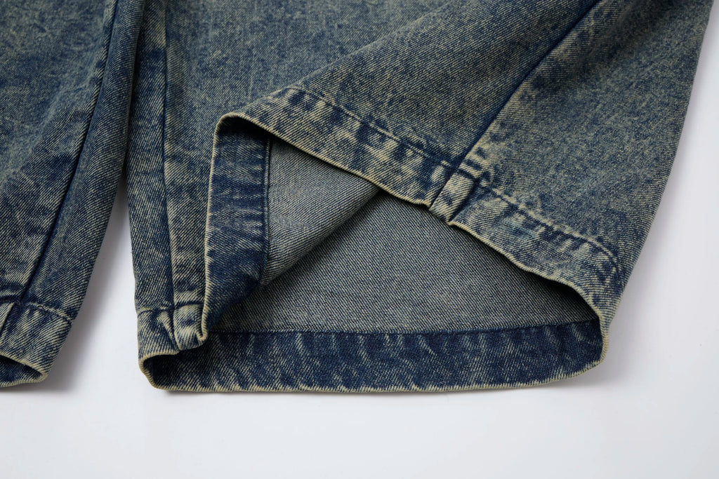 Washed Denim Cargo Pants – Relaxed Fit Utility Streetwear