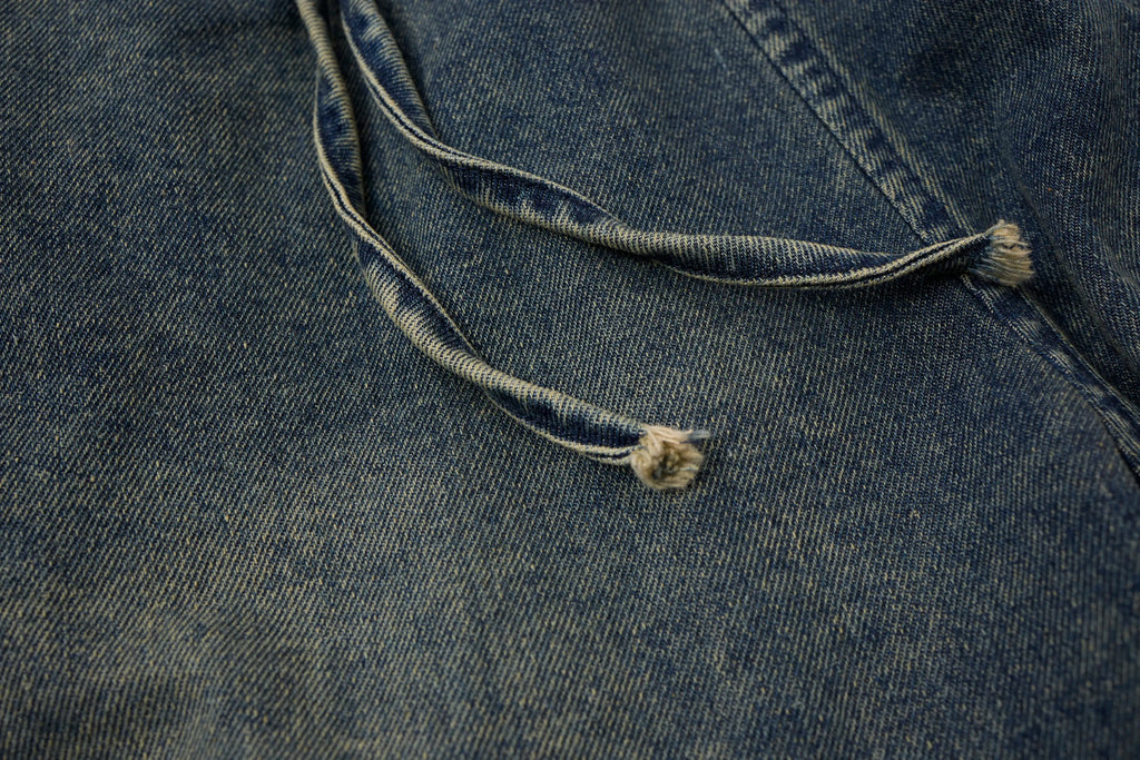 Washed Denim Cargo Baggy Pants – Elastic Waist Utility Wide Fit