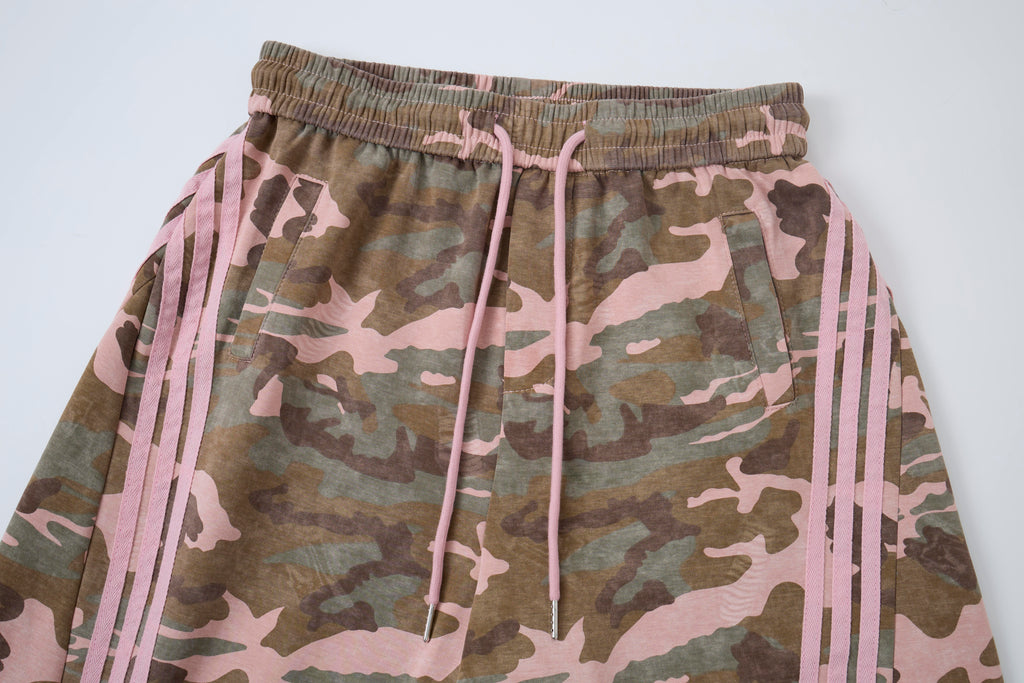 Aqua Recon Women’s Camo Track Pants – Baggy Barrel-Leg Streetwear Pants with Triple Side Stripes