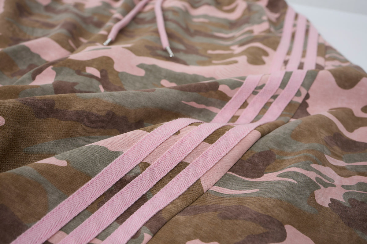 Aqua Recon Women’s Camo Track Pants – Baggy Barrel-Leg Streetwear Pants with Triple Side Stripes